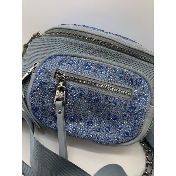 Steve Madden Maxima Crossbody Bag Blue Fanny pack bling - Picture 2 of 13